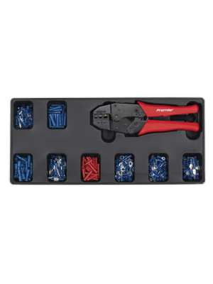 Tool Tray with Ratchet Crimper & 325 Assorted Insulated Terminal Set