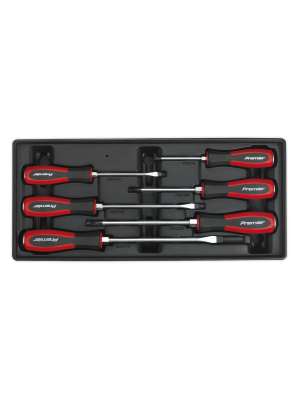 Tool Tray with Hammer-Thru Screwdriver Set 6pc