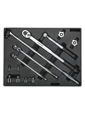 Tool Tray with Ratchet, Torque Wrench, Breaker Bar & Socket Adaptor Set 13pc