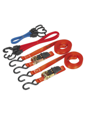Tie Down & Bungee Cord Set 6pc