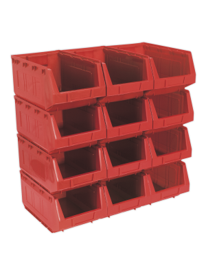 Plastic Storage Bin 210 x 355 x 165mm - Red Pack of 12