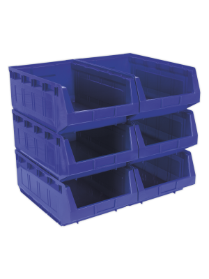 Plastic Storage Bin 310 x 500 x 190mm - Blue Pack of 6