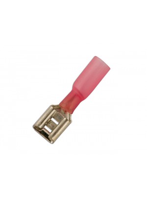 Red Heat Shrink Female Push-on Terminal 6.3mm - Pack 25