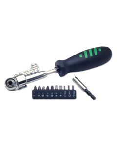 3-Way Angled Head Screwdriver & 10 Bits
