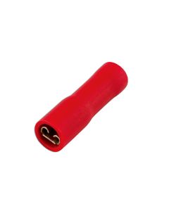 Red Female Fully Ins. Push-On 6.3mm 100pc
