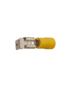 Yellow Piggyback Terminal 6.3mm 100pc