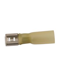 Yellow Female Heat Shrink Push-on 6.3mm 25pc