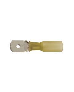 Yellow Heat Shrink Male Push-on 6.3mm 25pc