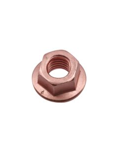 Copper Flashed Nut Flanged & Self Locking M10 x 1.5 x 15mm Hex 5pc