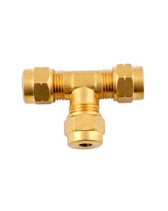 Brass Coupling Tee Piece 8mm 5pc
