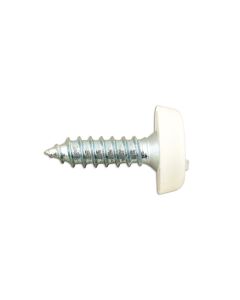 Number Plate Screw 10 x 3/4" White Polytop 100pc