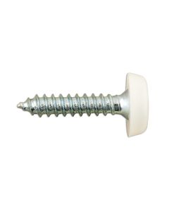 Number Plate Screw 10 x 1" White Polytop 100pc