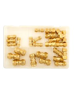 Assorted Metric Brass Tube Couplings 25pc