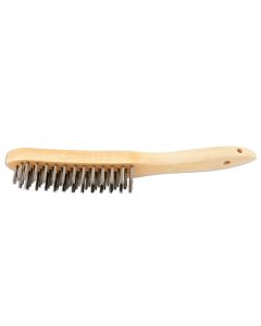 4 Row Wooden Handle Wire Scratch Brush 4pc