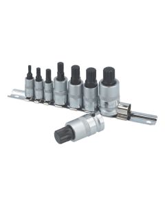 Spline Socket Bit Set 1/4"D, 3/8"D, & 1/2"D 8pc