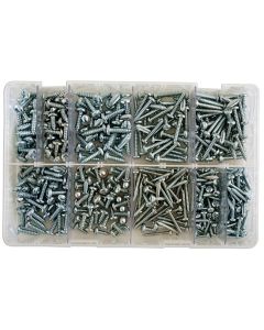 Assorted Self Tapping Pan Pozi Screws 8-12 Box 330pc