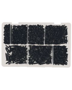 Assorted Self Tapping Black Flanged Pozi Screws 700pc