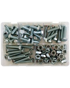 Assorted M10 Bolts & Nuts Box 88pc