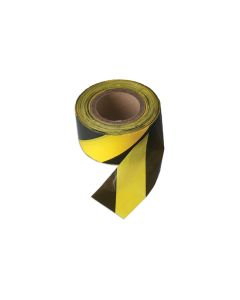 Black & Yellow Barrier Tape 75mm x 500m Non Adhesive 1pc