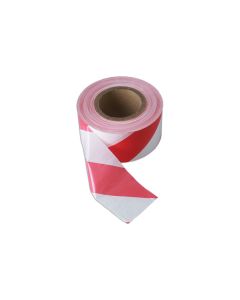 Red & White Barrier Tape 75mm x 500m Non Adhesive 1pc