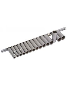Bi-Hex Deep Socket 1/2"D Set 15pc