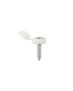 White Number Plate Flip Top & Screw 5pc