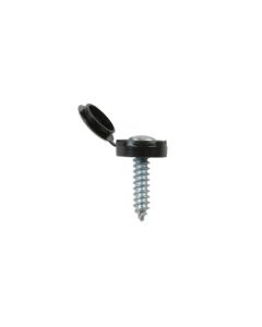 Black Number Plate Flip Top & Screw 5pc