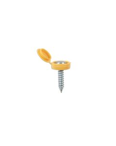 Yellow Number Plate Flip Top & Screw 5pc