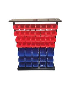 47 Storage Bin System with Bins and Metal Rack