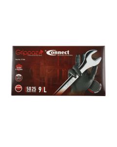 Grippaz Large Black Nitrile Gloves Box 50pc/25 Pairs