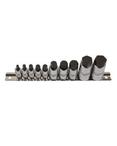 Hex Socket Bit Set 1/4"D, 3/8"D, 1/2"D 10pc