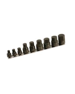 Low Profile Impact AF Hex Socket Bit Set 1/4"D, 3/8"D 9pc