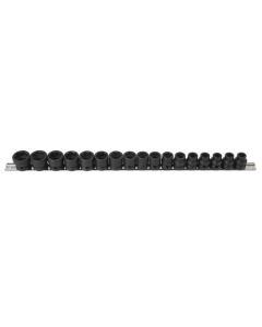 Low Profile Impact Socket Set 1/2"D 17pc