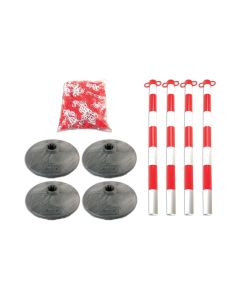 Set of 4 Posts & Bases with Chain