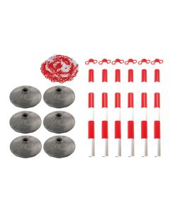 Set of 6 Posts & Bases with Chain