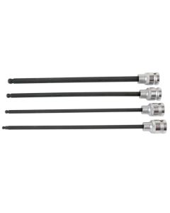 Extra Long Ball End Hex Socket Bit Set 1/2"D 4pc