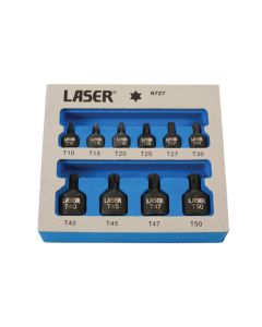 Low Profile Impact Star Socket Bit Set 1/4"D, 3/8"D 10pc