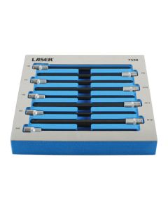 Extra Long Ball End Hex Socket Bit Set  3/8"D 9pc