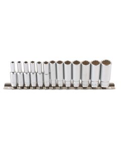 Bi-Hex Deep Socket Set 1/4"D 13pc