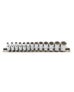 Bi-Hex Standard Socket Set 1/4"D 13pc