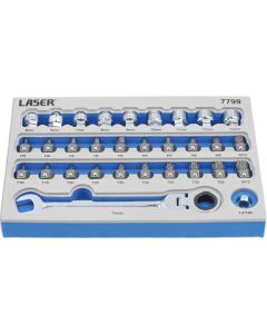 Low Profile Bit & Alldrive Go Thru Socket Set 31pc