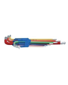 Colour Coded Hex Key Set - Ball End 9pc