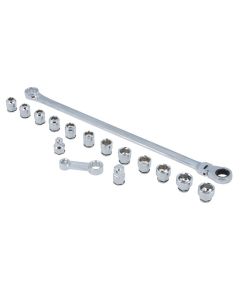 Extra Long Flexible Ratchet Wrench/Socket Set 16pc