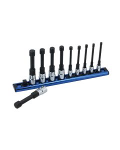 Reduced Shank Hex Socket Bit Set 1/4"D & 3/8"D 10pc