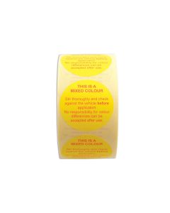 Colour Disclaimer Labels 1,000pcs